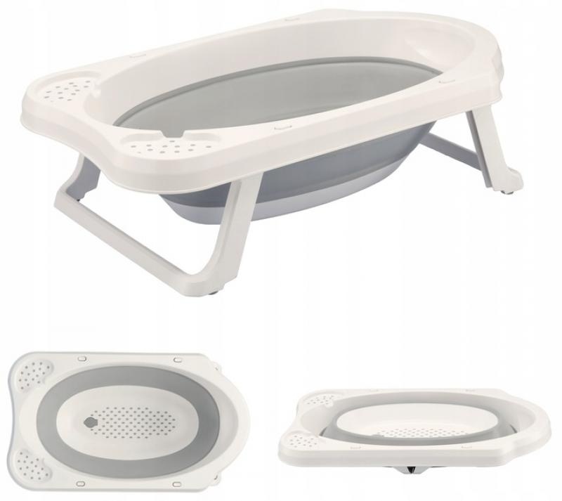 Baby badje - opvouwbaar - 45,5x80x24cm - 33 liter - grijs wit