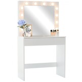 Kaptafel - make up tafel - met spiegel - 80x76x140,5 cm - wit