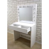 Kaptafel - make up tafel - met spiegel - 80x76x140,5 cm - wit