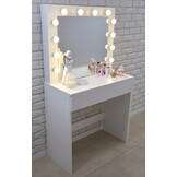 Kaptafel - make up tafel - met spiegel - 80x76x140,5 cm - wit