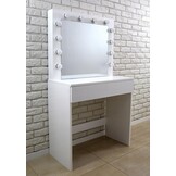 Kaptafel - make up tafel - met spiegel - 80x76x140,5 cm - wit