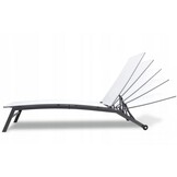 Ligstoel tuin - inklapbaar - 195x63x90 cm - grijs, zwart