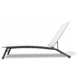 Ligstoel tuin - inklapbaar - 195x63x90 cm - grijs, zwart