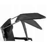 Ligstoel tuin - 178x68x110 cm - met tafeltje en luifel - zwart