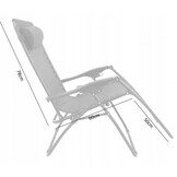 Ligstoel tuin - 178x68x110 cm - met tafeltje en luifel - zwart