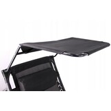 Ligstoel tuin - 178x68x110 cm - met tafeltje en luifel - zwart