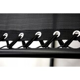 Ligstoel tuin - 178x68x110 cm - met tafeltje en luifel - zwart