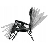 Ligstoel tuin - 178x68x110 cm - met tafeltje en luifel - zwart