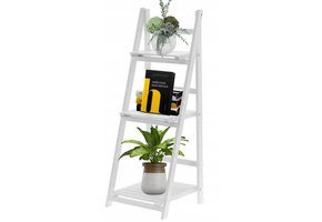 Ladderkast - met 3 planken - 42x39x109 cm - wit