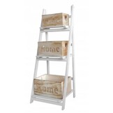 Ladderkast - met 3 planken - 42x39x109 cm - wit