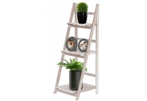 Ladderkast - met 3 planken - 42x39x109 cm - white wash