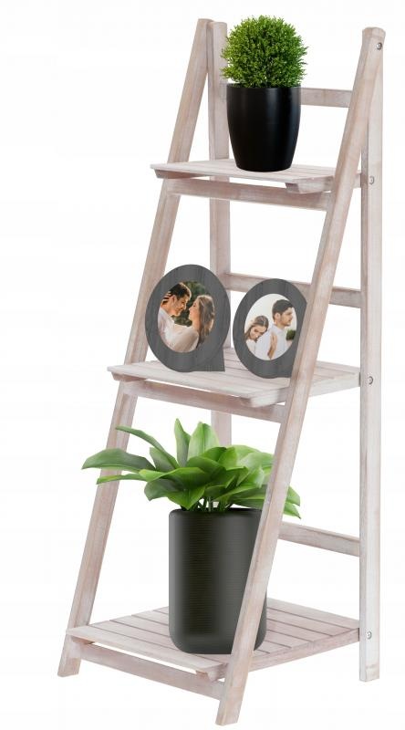 Ladderkast - met 3 planken - 42x39x109 cm - white wash