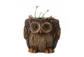 Bloempot uil - binnen en buiten - 27,5x26,5x27 cm - bruin