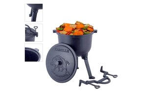 Dutch oven - gietijzeren pan - 20,5x30 cm - 10L - donkergrijs