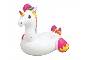 Bestway - opblaas unicorn - luchtbed - 224x164 cm - wit, roze