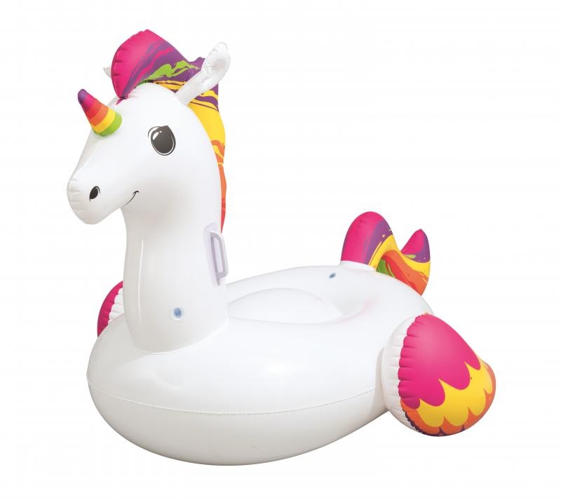 Bestway - opblaas unicorn - luchtbed - 224x164 cm - wit, roze