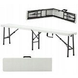 Inklapbare bank - klapbank - 180x25x43 cm - wit