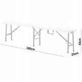 Inklapbare bank - klapbank - 180x25x43 cm - wit