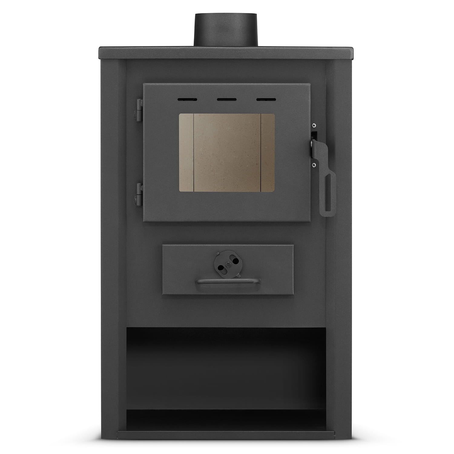 Houtkachel - binnen - vrijstaand - 12 KW - staal