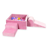 Foam speelset roze - ballenbak & 400 paars roze ballen