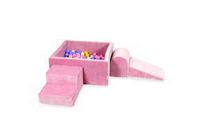 Foam speelset roze - ballenbak & 400 paars roze ballen