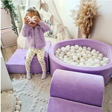 Foam speelset lichtroze met heuvel, ballenbak & 100 parelmoer ballen