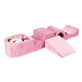 Foam speelset roze met brug, ballenbak & 100 goud roze ballen