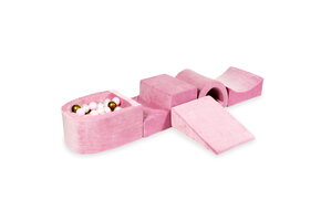 Foam speelset roze met brug, ballenbak & 100 goud roze ballen