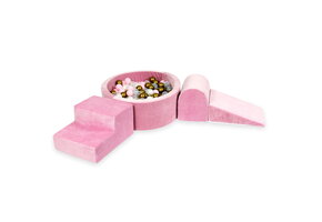 Foam speelset - roze - ronde ballenbak & 200 goud roze ballen