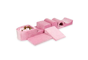 Foam speelset roze - ballenbak & 100 goud roze ballen - 7-delig