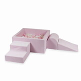 Foam speelset lichtroze - ballenbak & 400 wit roze ballen