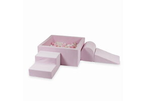 Foam speelset lichtroze - ballenbak & 400 wit roze ballen
