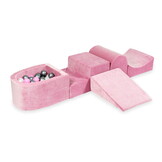 Foam speelset roze met heuvel, ballenbak & 100 grijs roze ballen