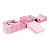 Foam speelset roze met brug, ballenbak & 100 grijs roze ballen