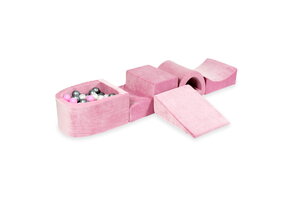 Foam speelset roze met brug, ballenbak & 100 grijs roze ballen