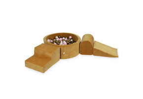 Foam speelset - caramel - ballenbak rond & 200 goud roze ballen