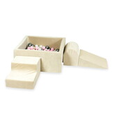 Foam speelset beige - ballenbak & 400 roze grijze ballen