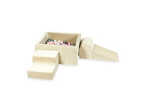 Foam speelset beige - ballenbak & 400 roze grijze ballen