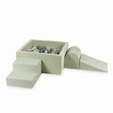 Foam speelset mint - ballenbak & 400 grijstint ballen