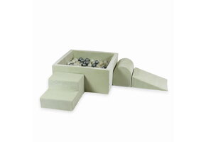 Foam speelset mint - ballenbak & 400 grijstint ballen