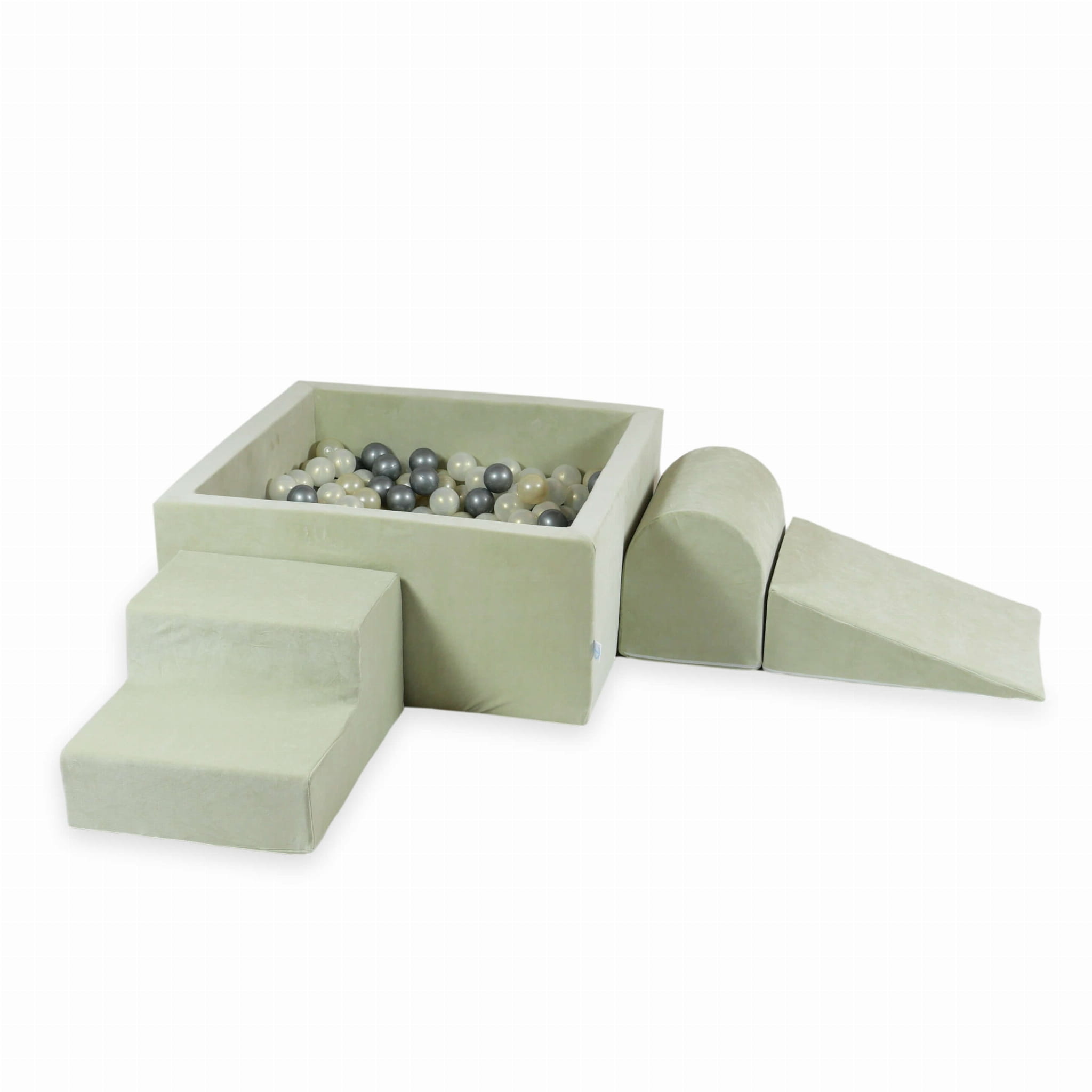 Foam speelset mint - ballenbak & 400 grijstint ballen