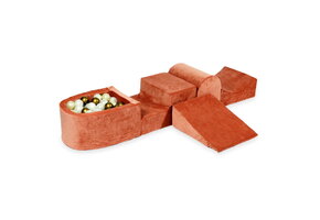 Foam speelset - terra met heuvel, ballenbak & 100 goud beige ballen