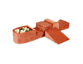 Foam speelset - terra met heuvel, ballenbak & 100 goud beige ballen