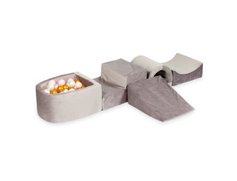 Foam speelset lila met heuvel, ballenbak & 100 goud roze ballen