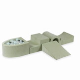 Foam speelset mint met brug, ballenbak & 100 groen grijze ballen