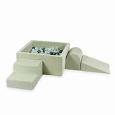 Foam speelset mint - ballenbak & 400 grijstint ballen