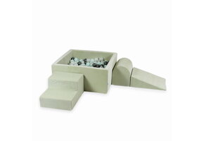 Foam speelset mint - ballenbak & 400 grijstint ballen