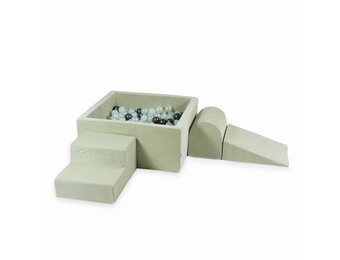 Foam speelset mint - ballenbak & 400 grijstint ballen