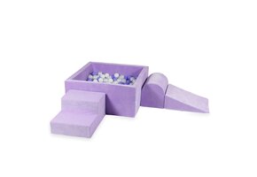 Foam speelset paars - ballenbak & 400 paars grijze ballen
