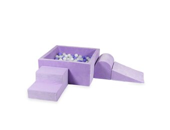 Foam speelset paars - ballenbak & 400 paars grijze ballen